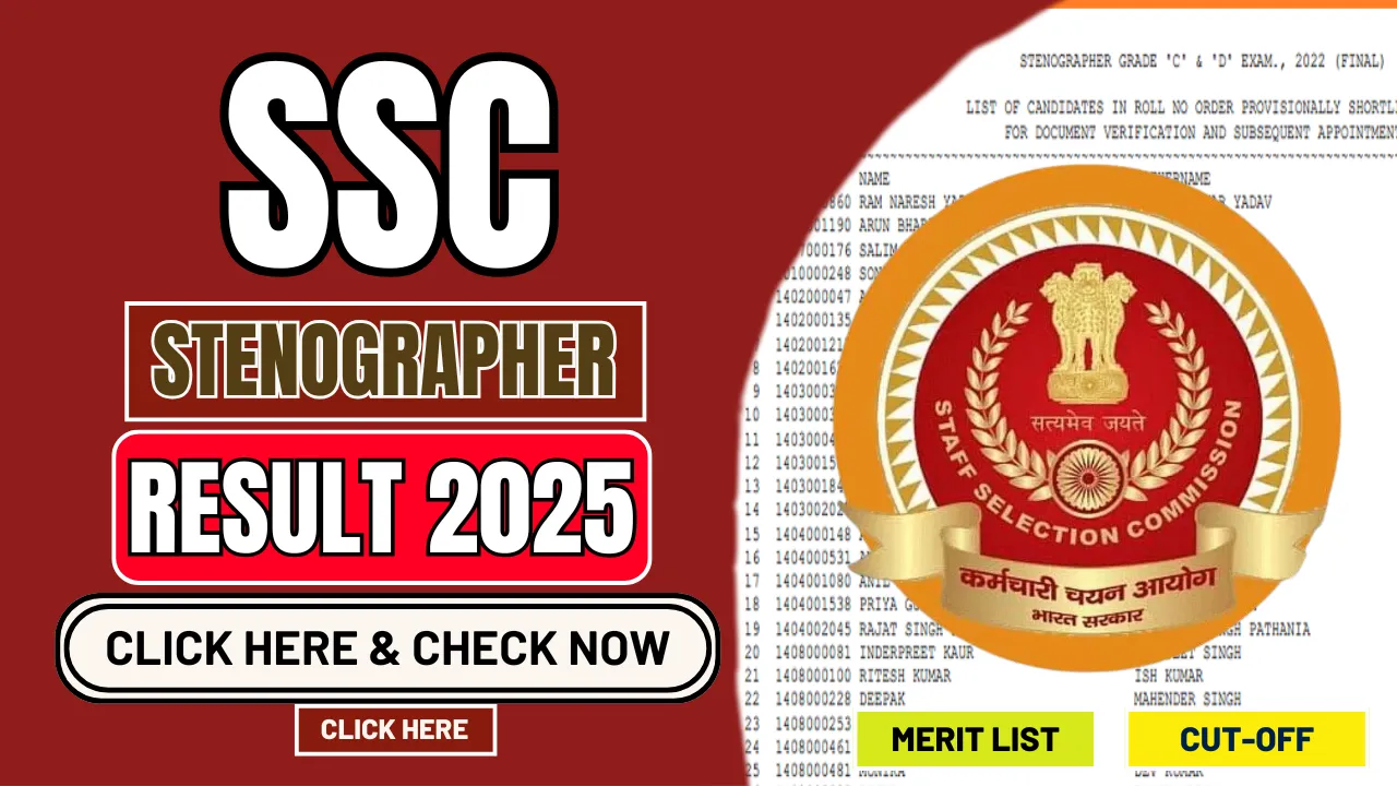 SSC Stenographer Result 2025